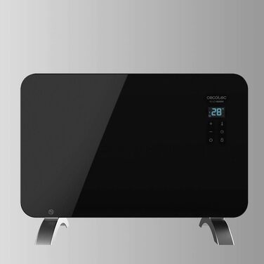 Конвектор Cecotec Ready Warm 6670 Crystal Connection з глянсовою панеллю, 1000W, WiFi, термостат, таймер, підставка, для ванної кімнати (IP24), безшумний, чорний