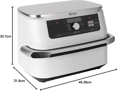 Аерофритюрниця Ninja Foodi FlexDrawer AF500EUWH з двозонною корзиною, біла