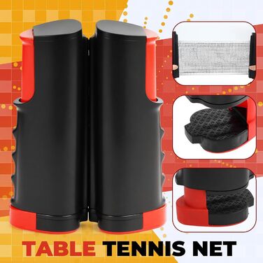 Набір для настільного тенісу CHRI: 2 ракетки, сітка, 6 м'ячів, сумка. Підходить для дітей та дорослих