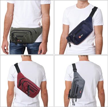Водонепроникна поясна сумка-бананка для чоловіків та жінок. Багатофункціональна сумка на пояс з блискавкою. Підходить для подорожей, походів та активного відпочинку (Сірий)