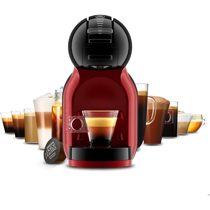 Кавомашина NESCAFÉ Dolce Gusto Mini Me від Krups: компактна, автоматична, 15 bar, чорний/вишневий