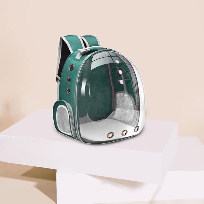 Рюкзак-переноска для кота MagiDeal Premium, велика прозора сумка для тварин, портативна, з вентиляцією, водонепроникна (зелений)