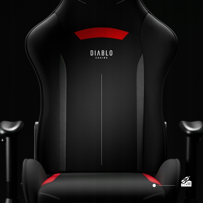 Ігрове крісло Diablo Chairs X-ST4RTER, чорна тканина, чорно-червоне