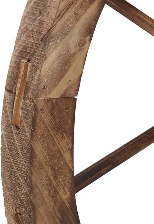 Relaxdays Wooden Wagon Wheel, 2-Piece Set, Decoration for Garden, Terrace, Veranda, Rustic Spoke Wheel, Saloon, Western, Brown