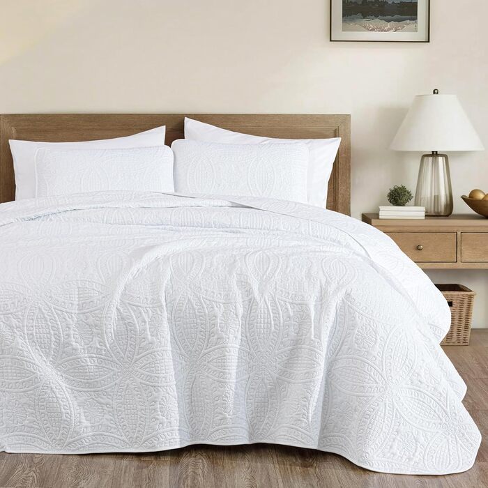 Комплект декоративних покривал Chezmoi Collection Austin (3 шт., Queen, білий)