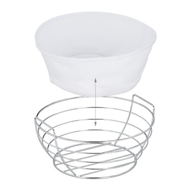 Relaxdays Round Bread Basket Metal with Fabric Insert