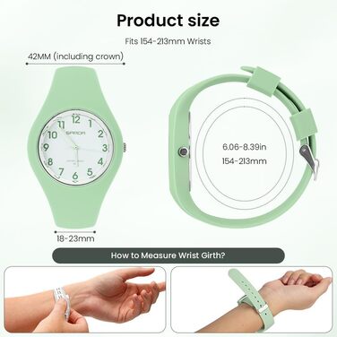 Жіночий годинник: аналоговий кварцовий годинник з силіконовим ремінцем. Спортивний годинник для студентів та дорослих (зелений)