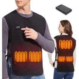 Обогревна жилетка для чоловіків та жінок з Powerbank, USB-живлення, 3 температурні режими, 5 зон обігріву, для активного відпочинку та зими