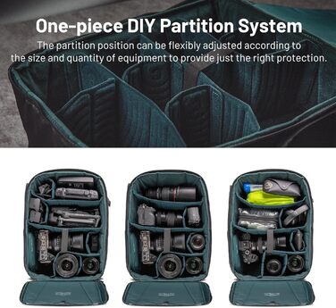 Рюкзак для камери PGYTECH OneMo Lite 22L: професійний фоторюкзак, сумісний з DJI Mini 4 Pro/Avata 2, DSLR/SLR, чорний