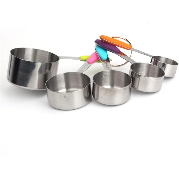 Baking tools, kitchen baking tools, stainless steel measuring cups, 5-piece set (Color: A, Size: as shown)