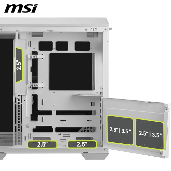 Корпус ПК MSI MAG PANO 100L PZ WHITE ATX з підтримкою GPU-стійкою, індикатором рівня заповнення, фільтрами від пилу та USB Type-C (20Gbps)