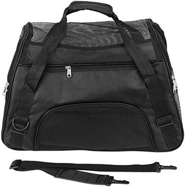 Транспортна сумка для собак і котів, складна переноска для тварин, чорна (L)