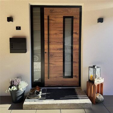 Поштова скринька Metzler Cube антрацит RAL 7016 з лазерним гравіюванням номеру будинку та імені - настінна, з відділенням для газет, вікном. Розмір: 37x37x10.5 см