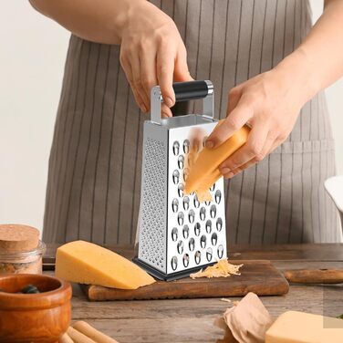 Тристороння овочева тертка з нержавіючої сталі, кухонна тертка, тертка для овочів, тертка для дрібного, середнього та мікро-дрібного натирання, тертка для картоплі, кухонна тертка для фруктів, овочів та сиру