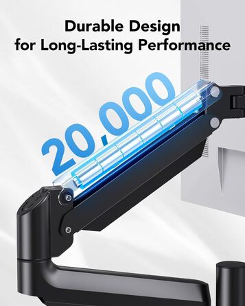 Кріплення для монітора HUANUO на 2 монітори, 13-32 дюйми, регульована висота, довгий важіль, VESA 75/100 мм, вантажопідйомність 2-9 кг, для геймінгу