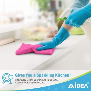 Серветки з мікрофібри AIDEA для прибирання, кухні та авто, м'які та гігроскопічні, без ворсу, 30 x 30 см, рожеві (набір)