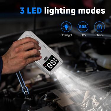 Портативний пусковий пристрій Auto-Starthilfe 12V, 5000A, для бензинових (9,5л) та дизельних (8,0л) авто, Powerbank, Starterbatterie