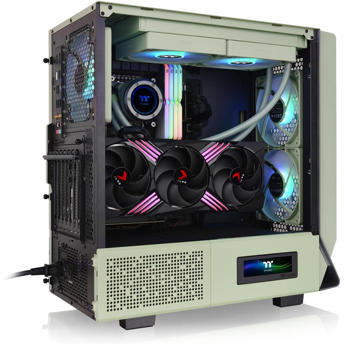 Корпус Thermaltake Ceres 300 TG ARGB Snow Mid-Tower ATX/E-ATX, 3x140мм вентилятори, загартоване скло, підтримка 360мм радіатора, Matcha Green