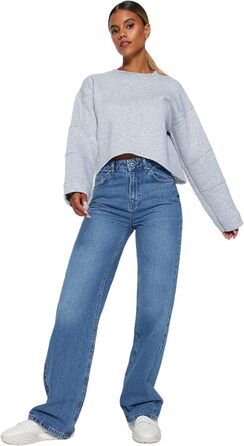 Джинси жіночі Trendyol з широкими штанинами та високою талією, блакитні