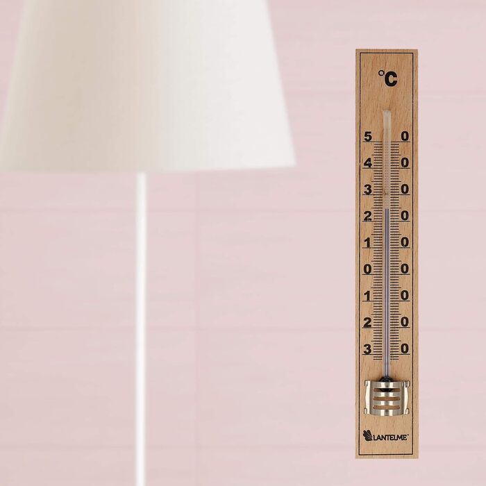 Lantelme 10-Piece Analog Room Thermometer Wood – Classic Thermometer for Indoor and Outdoor Use, Ideal as Kitchen, Bathroom, and Garden Thermometer, Eco-Friendly and Battery-Free