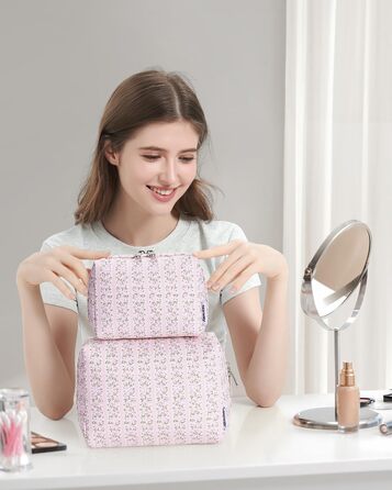 Косметичка для дівчат Narwey Flamingo з рожевими квітами (велика)