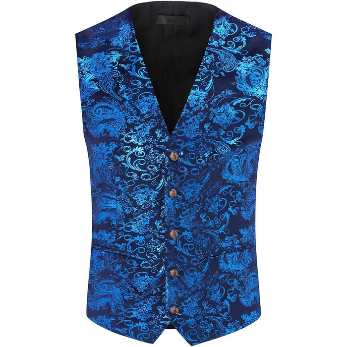 Жилет чоловічий Allthemen, жилет-жакет з жаккарда, для весілля та свят, XL, блакитний