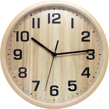 ALEENFOON 10 Inch Wood Clock Modern Silent Wall Clock Table Clock for Living Room Kitchen No Ticking Sounds Interior Clock Non-Ticking Wall Clocks Hanging Clock (Wooden)