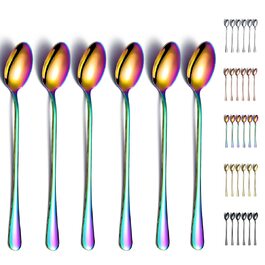 Набір ложок для коктейлів та напоїв Kyraton, 6 шт., нержавіюча сталь з чорним титановим покриттям