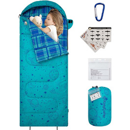 KingCamp Kids Sleeping Bag - Winter Warmth & 3-4 Season Comfort for Camping & Trekking - 170x70cm, 7°C Rating