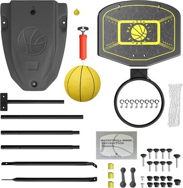 GILIKOKO Adjustable Basketball Hoop Set - Outdoor & Indoor Kids Basketball Set with Stand (110-190cm)