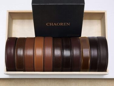 Чоловічий шкіряний ремінь CHAOREN з автоматичною пряжкою, 35 мм, без дірок, регульований розмір, для ділового костюма