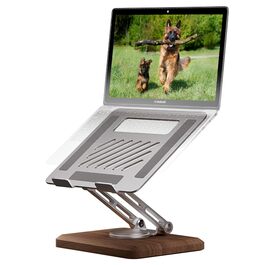 Підставка для ноутбука Muso Wood, регульована висота, 360° обертання, дерев'яна основа, для ноутбуків до 17.3