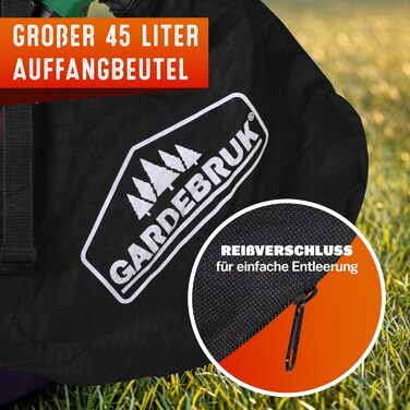 GARDEBRUK® Electric Leaf Blower 3-in-1 3000W Shoulder Strap 270km/h Wheels 45L Collection Bag Leaf Blower Shredder Garden Vacuum Green