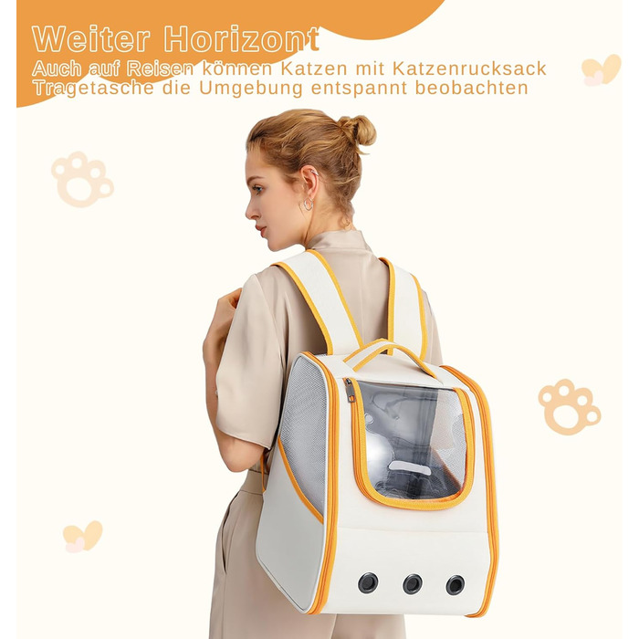 Рюкзак для кота/собаки, складаний, з вентиляцією, оранжево-білий