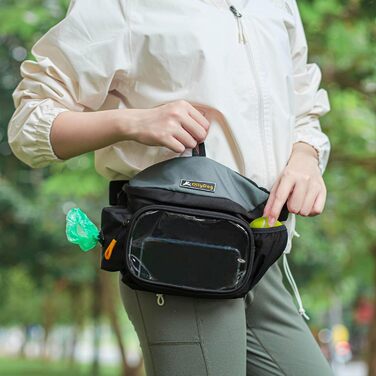 Пакет OllyDog Trailblazer для собак | Поясна сумка для ласощів | З кулькою | Водовідштовхуючий | Диспенсер для відходів | Вільні руки | Для прогулянок та тренувань, універсальний розмір (Juniper)