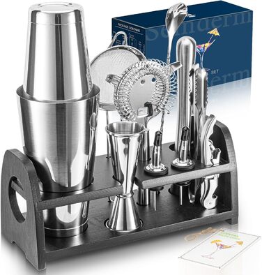 Stainless Steel Boston Shaker Set - Cocktail Shaker Set for Home Bar, Parties & Professional Mixology
