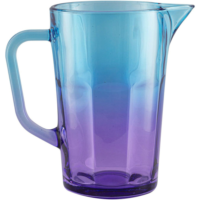 TREND FOR HOME Water Carafe Glass 1 Liter with Comfortable Handle Colorful Water Pitcher 19 cm Glass Jug Blue Purple Glass Pitcher Water Carafe Glass Carafe Pitcher Glass Jug 1l Colorful | Gigi Dreamy Sunset