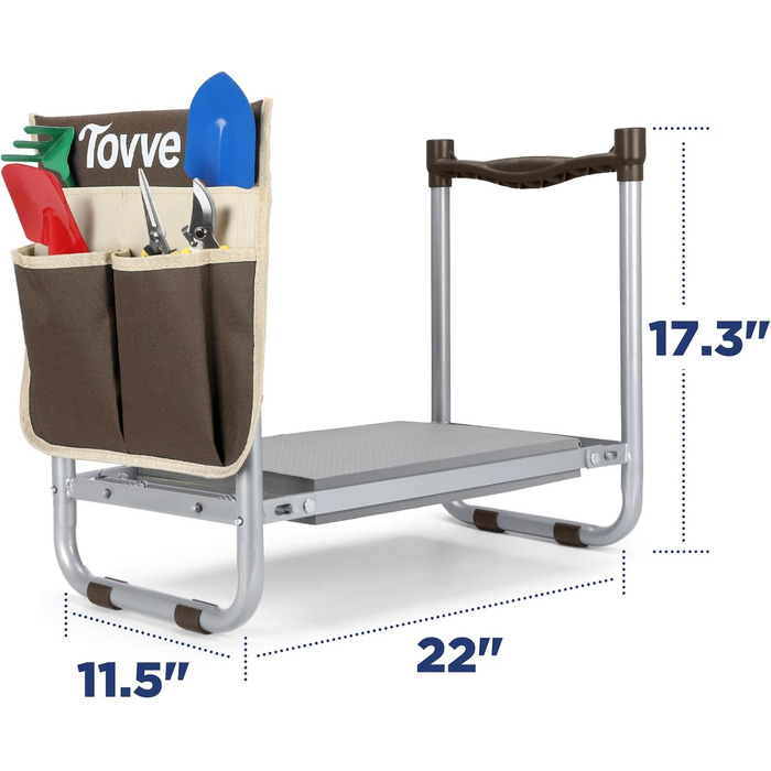Foldable Garden Kneeler and Seat, Brown