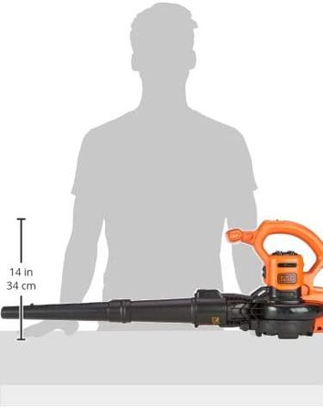 Black+Decker 3-in-1 Electric Leaf Blower / Leaf Vac BEBLV260 (2.600 Watt, with Shredder, high blowing speed of 315 km/h, 40l collection bag and carrying strap, for patios, paths, driveways)
