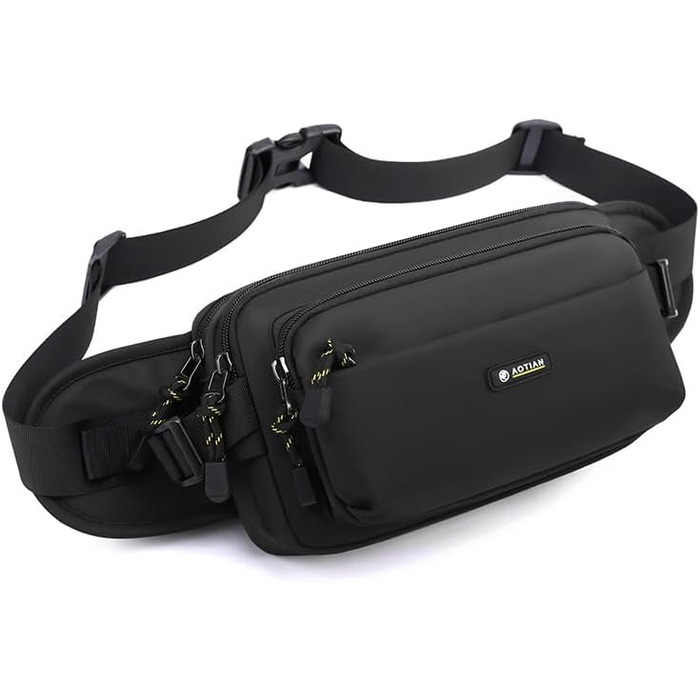 Водонепроникна поясна сумка на пояс для чоловіків та жінок. Спортивна сумка-фляга з 6 кишенями на блискавці. Виготовлена з нейлону, ідеальна для прогулянок з собакою, відпочинку на природі, бігу, подорожей та походів.