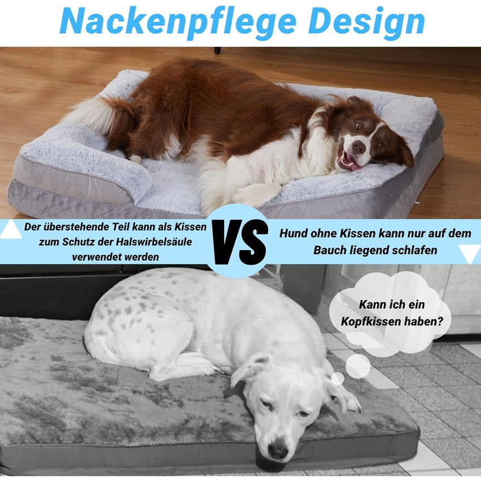 Зручне ортопедичне ліжко для собак середніх порід, хакі, 75x50x15 см. Легко миється, з неслизьким дном