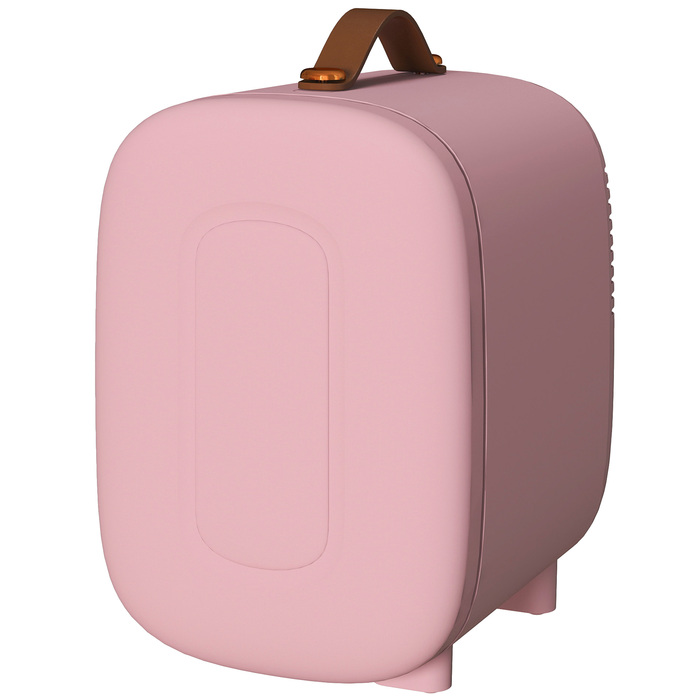 HOMCOM Mini Beauty Fridge, 4L Capacity, 8 x 10.4 x 11 inches, Pink