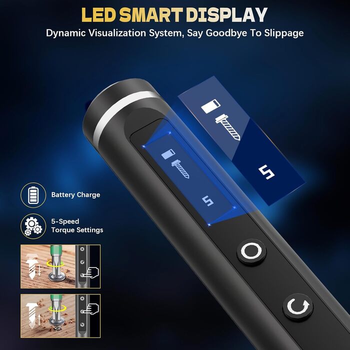 Електрична викрутка Mini 78 в 1 - Набір прецизійних викруток з магнітними Torx, LED дисплеєм та 5 рівнями моменту. Підходить для ноутбуків, окулярів, годинників, ПК