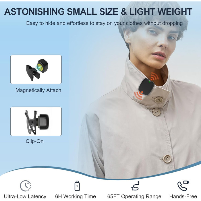 Беспроводной петличный микрофон OSA для iPhone & iPad с шумоподавлением, Lightning, Plug & Play, для интервью, видеоблогинга, YouTube