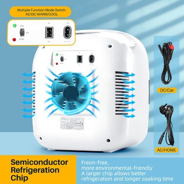 AstroAI Міні холодильник 9 літрів з охолодженням та нагріванням 12/230V для авто, дому, офісу та гуртожитку (білий)