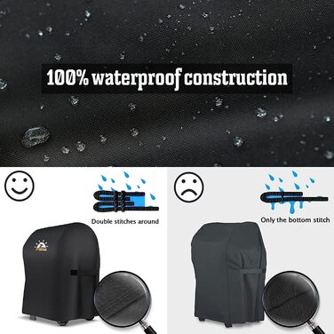 Чохол для гриля Zettum 76 см, водонепроникний, для Weber Spirit 210/Е-210, преміум, міцний, з PU покриттям, для складаної бічної полиці (76x66x109 см)