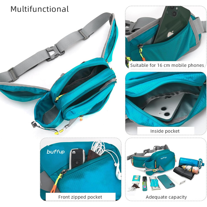 Спортивна поясна сумка-бананка для собак: тренування, велоспорт, біг, піші прогулянки. Великий об'єм, колір: блакитний. Для жінок та чоловіків