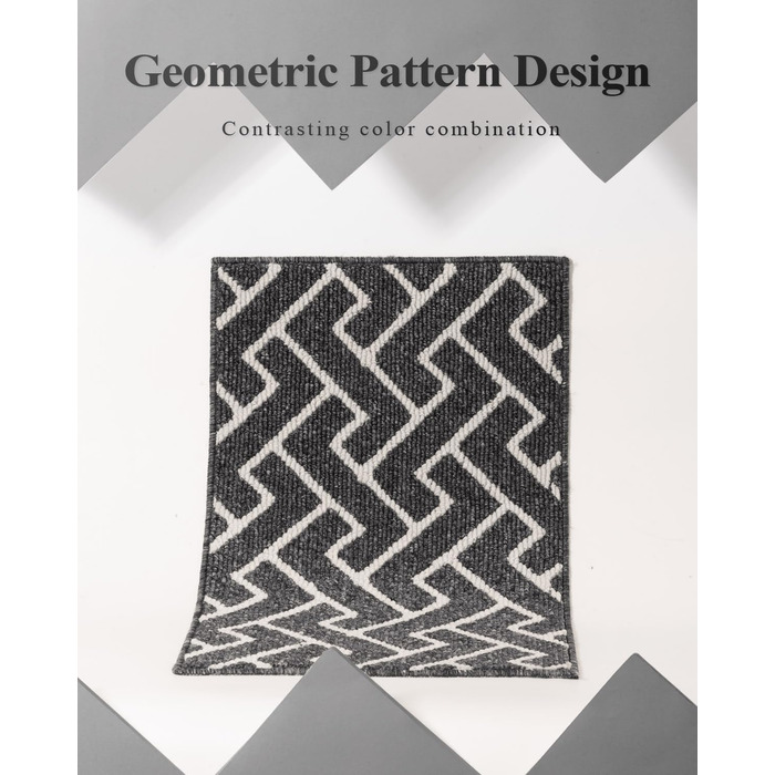 Килимок для дому Black 50 x 80 см, вологостійкий, антиковзаючий. Підходить для входу, коридору, саду, дому та тварин. Прямокутна форма, чорний колір