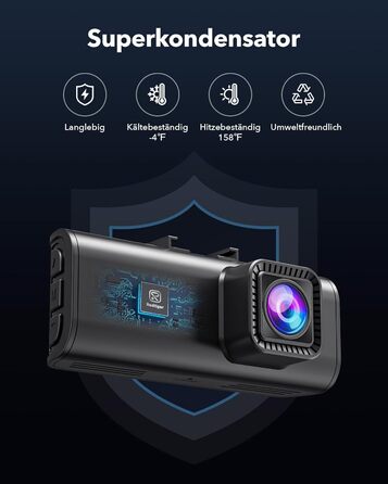 Відеореєстратор REDTIGER 4K/2.5K з двома камерами, STARVIS 2, IPS 3.18
