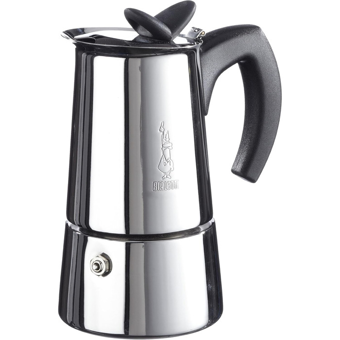 Bialetti - Musa Induction, Stainless Steel Stovetop Espresso Coffee Maker, Suitable for All Cooktops, 6 Cups (270ml), Silver